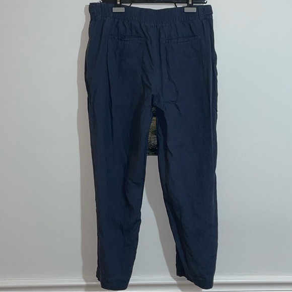 EUC Sz 12 Athleta Voyager Linen Granite Blue Cropped Pants - Picture 7 of 13